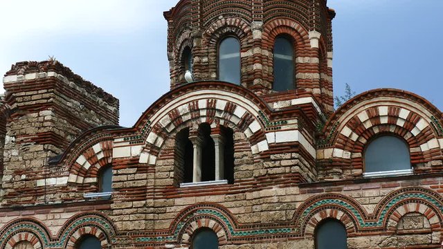 Nessebar - a town, a monument of culture, protected by UNESCO, Bulgaria, 17 September 2018 The church "Christ Pantocrator", built in the beginning of the fourteenth century.