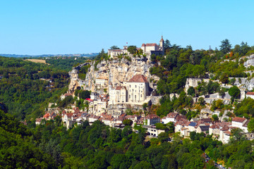 Fototapeta na wymiar Rocamadour, Lot, France. General view of the village.