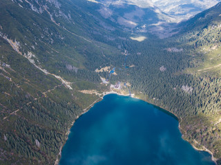 Mountain lake Morskie Oko in Tatra Mountains, Poland