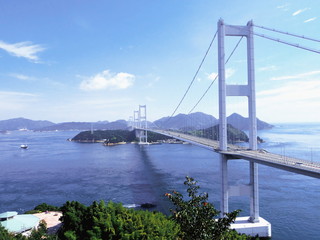 瀬戸内しまなみ海道　来島海峡大橋　愛媛県　日本	