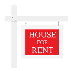 Home For Sale Real Estate Sign. Isolated on white background. Vector illustration