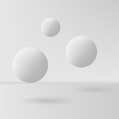 Grey sphere background on grey background. Blank abstract. Vector illustration.