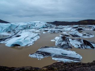 Melting Muddy Glaciers in Iceland