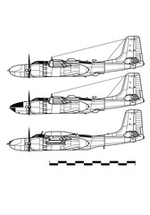 Douglas А-26 INVADER. Outline drawing