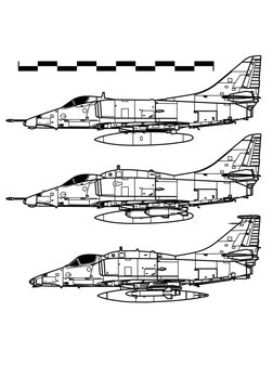 Douglas A-4 SKYHAWK. Outline drawing