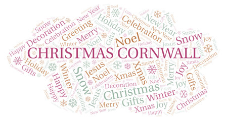 Christmas Cornwall word cloud.