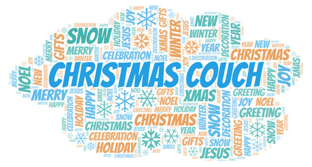 Christmas Couch word cloud.