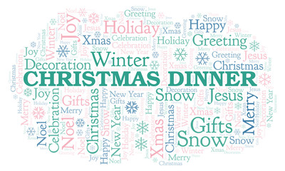 Obraz premium Christmas Dinner word cloud.