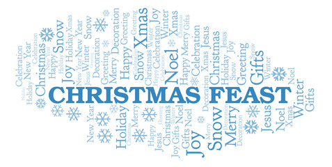 Fototapeta premium Christmas Feast word cloud.