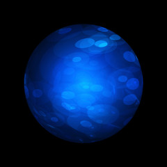 Abstract Blue Sphere Isolated On Black Background