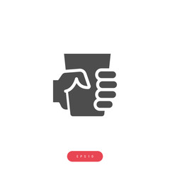 Water icon, drink sign, hold the glass, drink vector