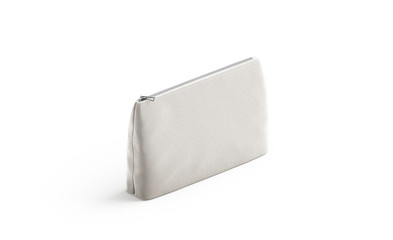 Blank canvas pouch for cosmetics mock up, isolated