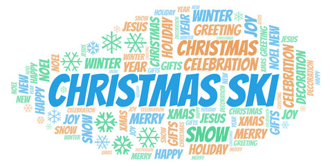 Christmas Ski word cloud.