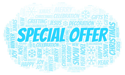Fototapeta premium Christmas Special Offer word cloud.
