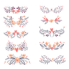 Floral wreath. Valentine`s Day Callygraphic Wreath - hand drawn Vector illustration.