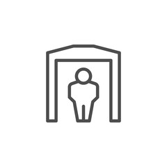Metal detector line icon