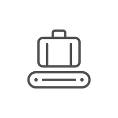 Luggage conveyor line icon