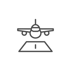 Plane landing line icon