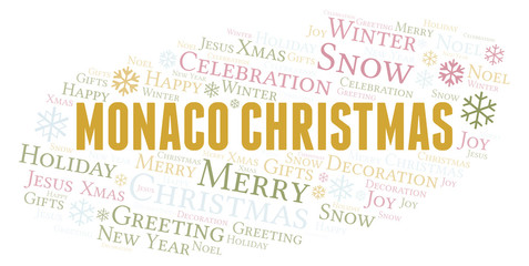 Fototapeta premium Monaco Christmas word cloud.