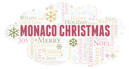 Fototapeta premium Monaco Christmas word cloud.