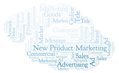 Fototapeta na wymiar Word cloud with text New Product Marketing.