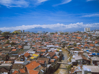 aerial view of the city in bandung indonesia 