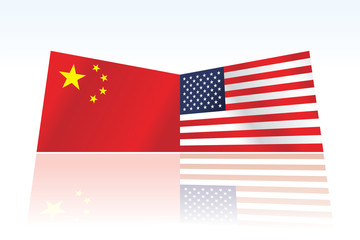 Flags of USA and China, Vector
