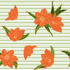 Seamless pattern with tulips. Vector illustration