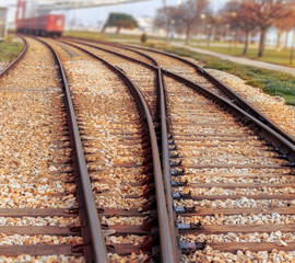 Train tracks, Lisbon, Portugal