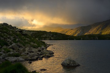 Sunset in mountains