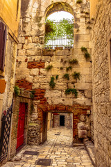 stone ruin street, Old town Split, Croatia