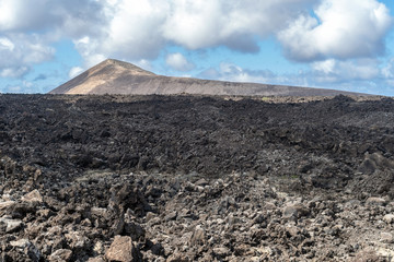 Landscape of volcanic rock, Lanzarote Island, Canary Islands, Spain