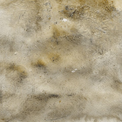 Yellow watercolor and ink paper textures on white background. Chaotic stylish abstract organic design.