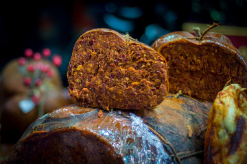 Nduja is a particularly spicy, spreadable pork salumi from Calabria, Italy