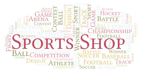 Sports Shop word cloud.