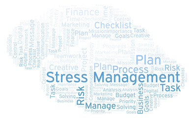 Obraz premium Stress Management word cloud, made with text only.