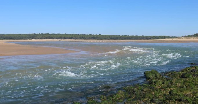 Courant d'eau sur l'estuaire du Payr&eacute; (Talmont-Saint-Hilaire, France)