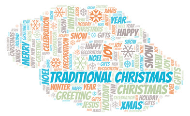 Fototapeta premium Traditional Christmas word cloud.