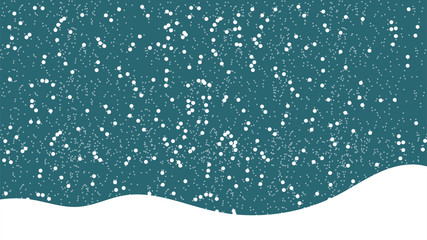 Snow landscape with snowflakes. Scenery vector illustration.