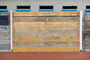 Facades covered with wooden planks to protect against winter weather and storms of the sea, and by possible malicious thieves
