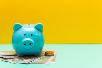 piggy Bank on yellow background