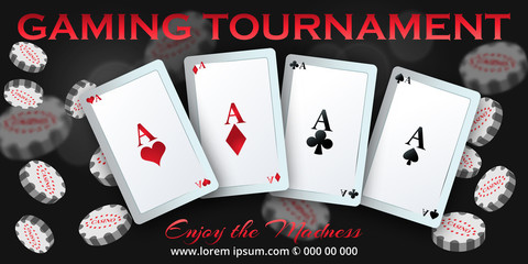 Gaming  banner for online casino, poker, roulette, slot machines, card games.stylish inscription, Big Win