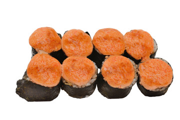 set of the baked roll on a white background
