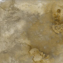 Yellow watercolor texture with abstract washes and brush strokes on the white paper background.