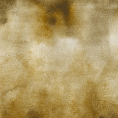 Yellow watercolor texture with abstract washes and brush strokes on the white paper background.