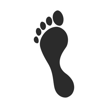 Trace of human foot. Footprint path, footprints, silhouette sign of human traces. Vector illustration 