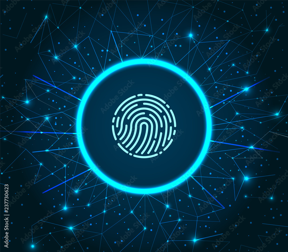 Poster fingerprint scanning system of prints recognition