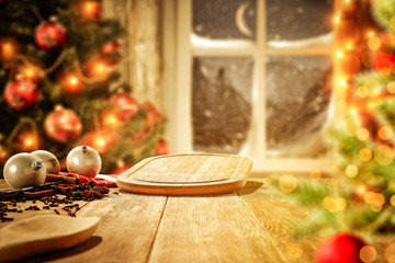 Table background and christmas time 