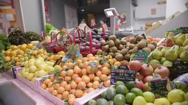 Fruits in a market store grocery Montpellier France