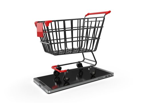 Shopping Cart with smartphone